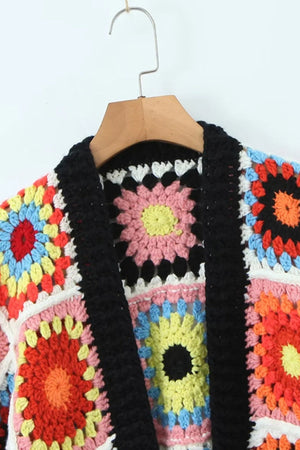Boho Floral Knitted Cardigan