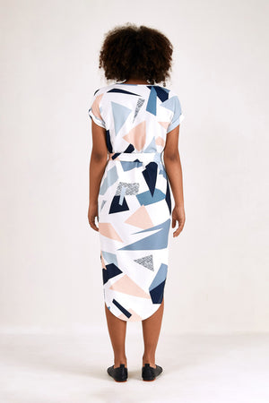 Pencil Dress with Geometric Print