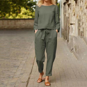 Casual Linen Bliss Two-Piece Set