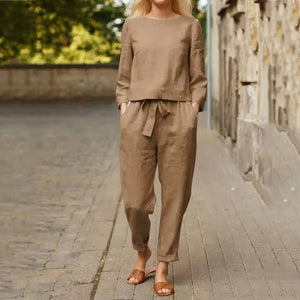 Casual Linen Bliss Two-Piece Set